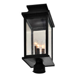 0418PT7L-3 Milford 3 Light Outdoor Black Lantern Head