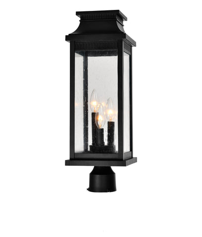 0418PT7L-3 Milford 3 Light Outdoor Black Lantern Head