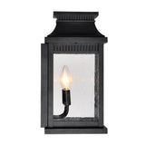 0418W7S-2 Milford 2 Light Outdoor Black Wall Lantern