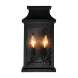 0418W7S-2 Milford 2 Light Outdoor Black Wall Lantern