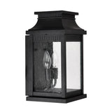 0418W7S-2 Milford 2 Light Outdoor Black Wall Lantern