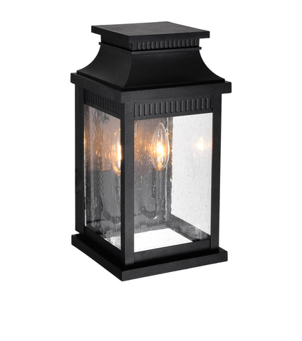 0418W7S-2 Milford 2 Light Outdoor Black Wall Lantern