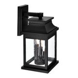 0418W7S-3 Milford 3 Light Outdoor Black Wall Lantern