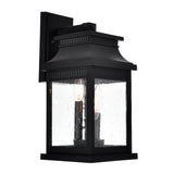 0418W7S-3 Milford 3 Light Outdoor Black Wall Lantern