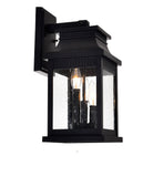 0418W7S-3 Milford 3 Light Outdoor Black Wall Lantern