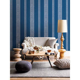 1014-001832 Brynn Indigo Paisley Stripe Wallpaper