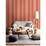 1014-001833 Brynn Coral Paisley Stripe Wallpaper