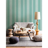 1014-001834 Brynn Turquoise Paisley Stripe Wallpaper