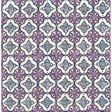 1014-001852 Geo Violet Quatrefoil Wallpaper