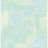 1014-001861 Flower Power Green Patchwork Wallpaper