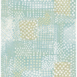 1014-001863 Flower Power Turquoise Patchwork Wallpaper