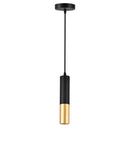 1015P2-1-129 Anem 1 Light Down Mini Pendant With Matte Black & Satin Gold Finish