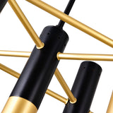 1015P32-10-129 Anem 10 Light Down Chandelier With Matte Black & Satin Gold Finish