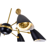 1016P43-6-129 Rolin 12 Light Down Chandelier With Matte Black & Satin Gold Finish