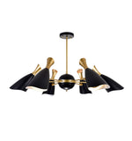 1016P43-6-129 Rolin 12 Light Down Chandelier With Matte Black & Satin Gold Finish