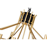 1017P32-12-129-A Corna 12 Light Down Chandelier With Matte Black & Satin Gold Finish