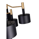 1017P32-12-129-A Corna 12 Light Down Chandelier With Matte Black & Satin Gold Finish