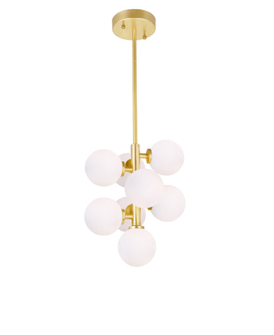 1020P12-8-602 Arya 8 Light Pendant With Satin Gold Finish