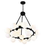 1020P26-25-101 Arya 25 Light Chandelier With Black Finish