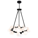 1020P26-25-101 Arya 25 Light Chandelier With Black Finish