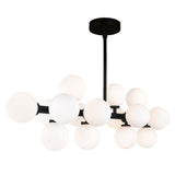 1020P36-16-101 Arya 16 Light Chandelier With Black Finish