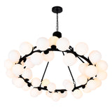 1020P39-45-101 Arya 45 Light Chandelier With Black Finish