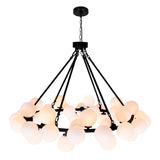 1020P39-45-101 Arya 45 Light Chandelier With Black Finish