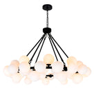 1020P39-45-101 Arya 45 Light Chandelier With Black Finish