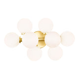 1020W18-8-602 Arya 8 Light Wall Sconce With Satin Gold Finish