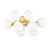 1020W18-8-602 Arya 8 Light Wall Sconce With Satin Gold Finish