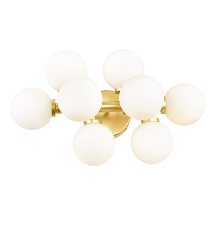 1020W18-8-602 Arya 8 Light Wall Sconce With Satin Gold Finish