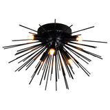 1034C20-6-101 Savannah 6 Light Flush Mount With Black Finish