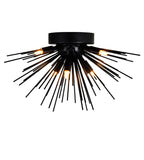 1034C20-6-101 Savannah 6 Light Flush Mount With Black Finish