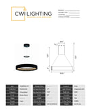 1040P26-101 Rosalina LED Chandelier With Matte Black Finish