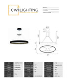 1040P42-101-O Rosalina LED Chandelier With Matte Black Finish