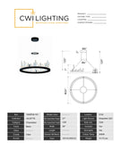 1043P24-101 Juliette LED Chandelier With Black Finish