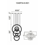 1046P34-6-601 Celina LED Chandelier With Chrome Finish