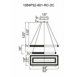 1084P52-601-RC-2C Felicity LED Chandelier With Chrome Finish