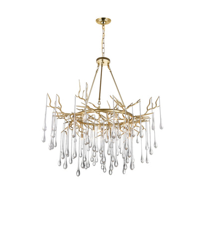 1094P43-12-620 Anita 12 Light Chandelier With Gold Leaf Finish