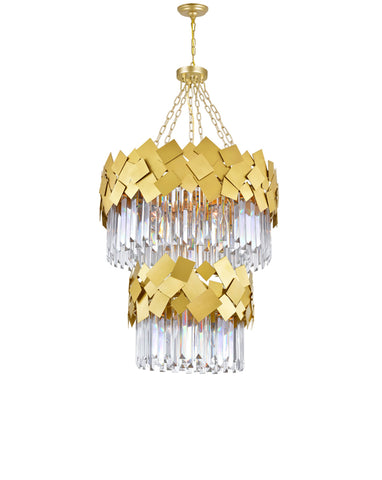 1100P24-10-169 Panache 10 Light Down Chandelier With Medallion Gold Finish