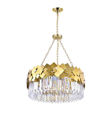 1100P32-8-169 Panache 8 Light Down Chandelier With Medallion Gold Finish