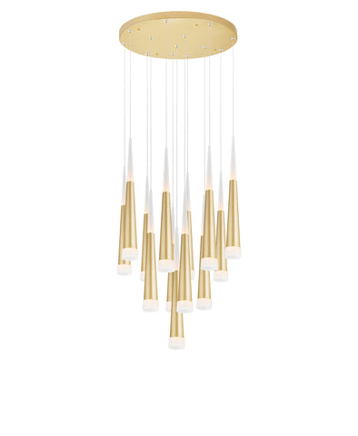 1103P20-13-602 Andes LED Multi Light Pendant With Satin Gold Finish