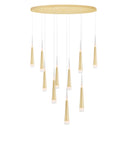 1103P40-10-602 Andes LED Multi Light Pendant With Satin Gold Finish