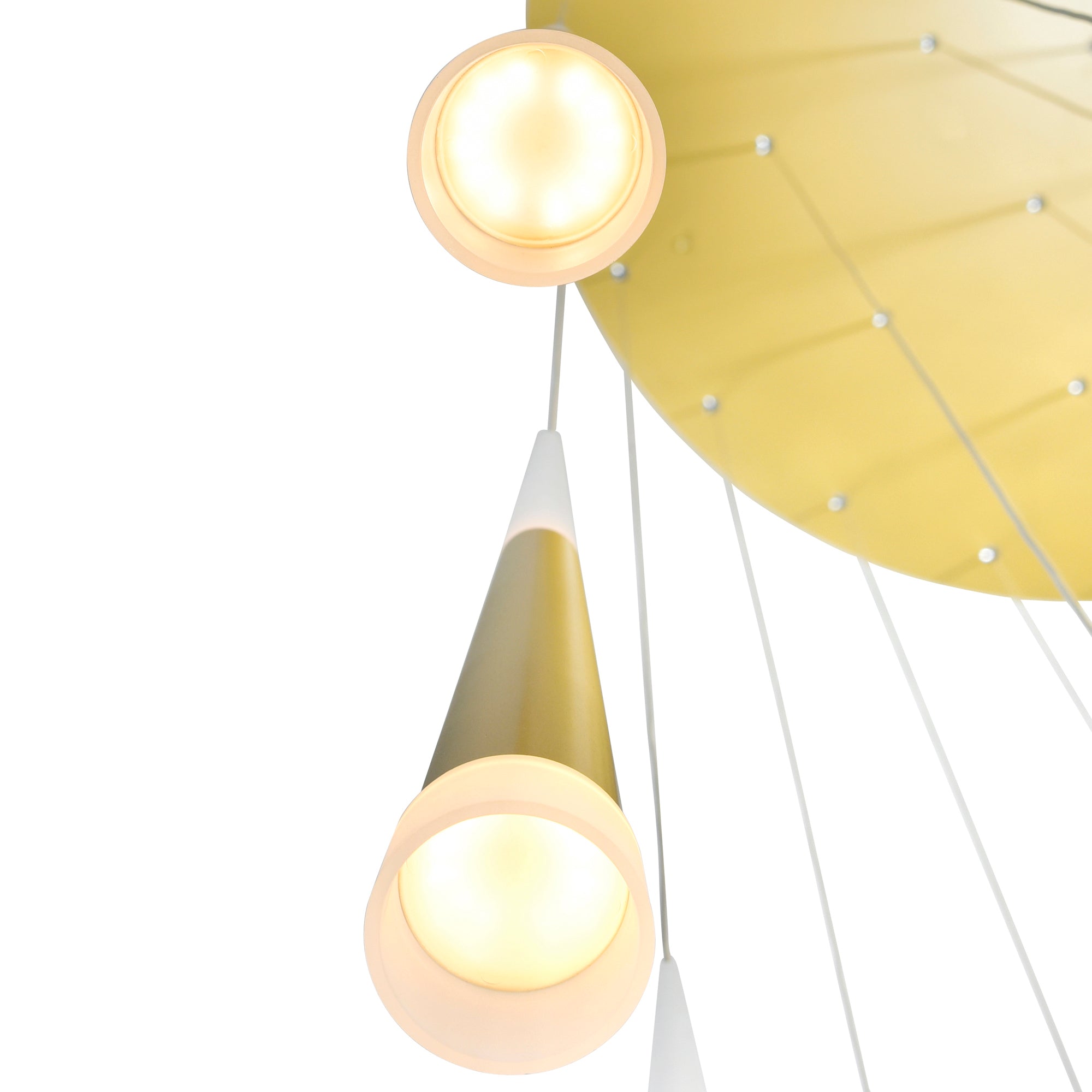 1103P40-36-602 Andes LED Multi Light Pendant With Satin Gold