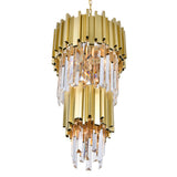 1112P12-4-169 Deco 4 Light Down Mini Chandelier With Medallion Gold Finish