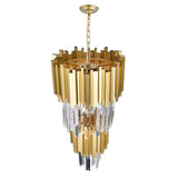 1112P12-4-169 Deco 4 Light Down Mini Chandelier With Medallion Gold Finish