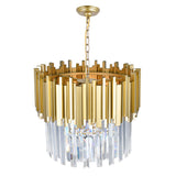 1112P16-4-169 Deco 4 Light Down Chandelier With Medallion Gold Finish