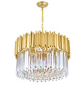 1112P24-7-169 Deco 7 Light Down Chandelier With Medallion Gold Finish