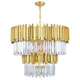 1112P32-12-169 Deco 12 Light Down Chandelier With Medallion Gold Finish