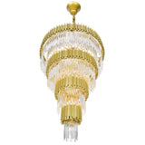 1112P40-34-169 Deco 34 Light Down Chandelier With Medallion Gold Finish